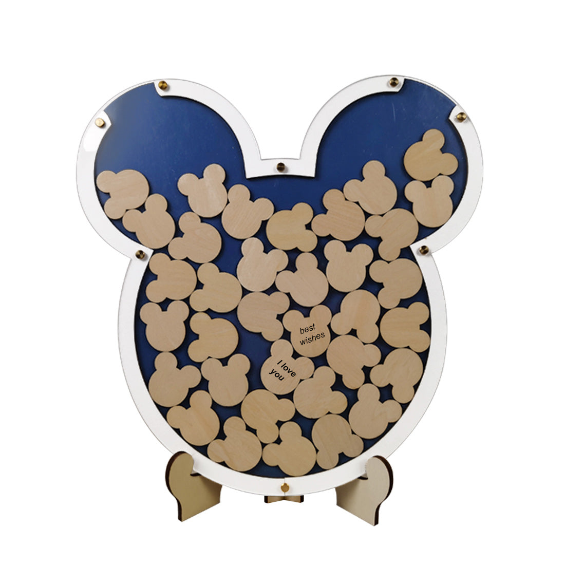 Mickey Mouse Baby Shower Guest Book Kit - 42 Wooden Cutouts & Alternative Guest Book (Woodland Theme)