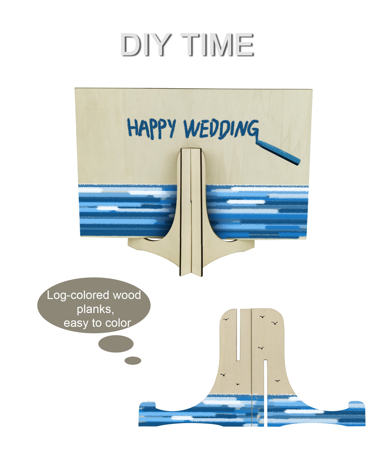 Alternative Wooden Guest Book - Party Addition Keepsake (58pcs small heart pieces)