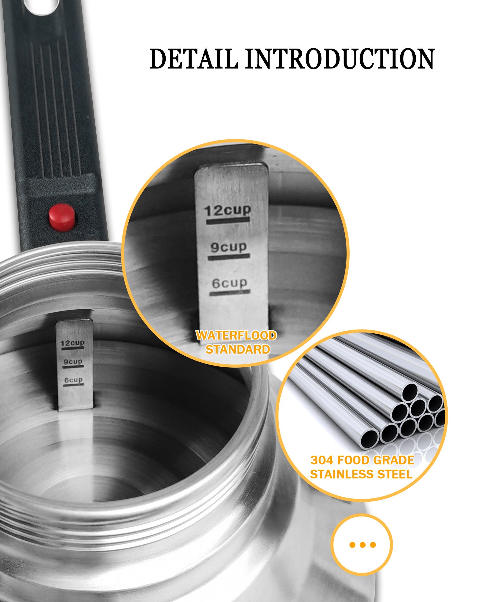 Cafetière expresso en acier inoxydable, 12 tasses, Moka, pour préparation de cafés italiens et cubains