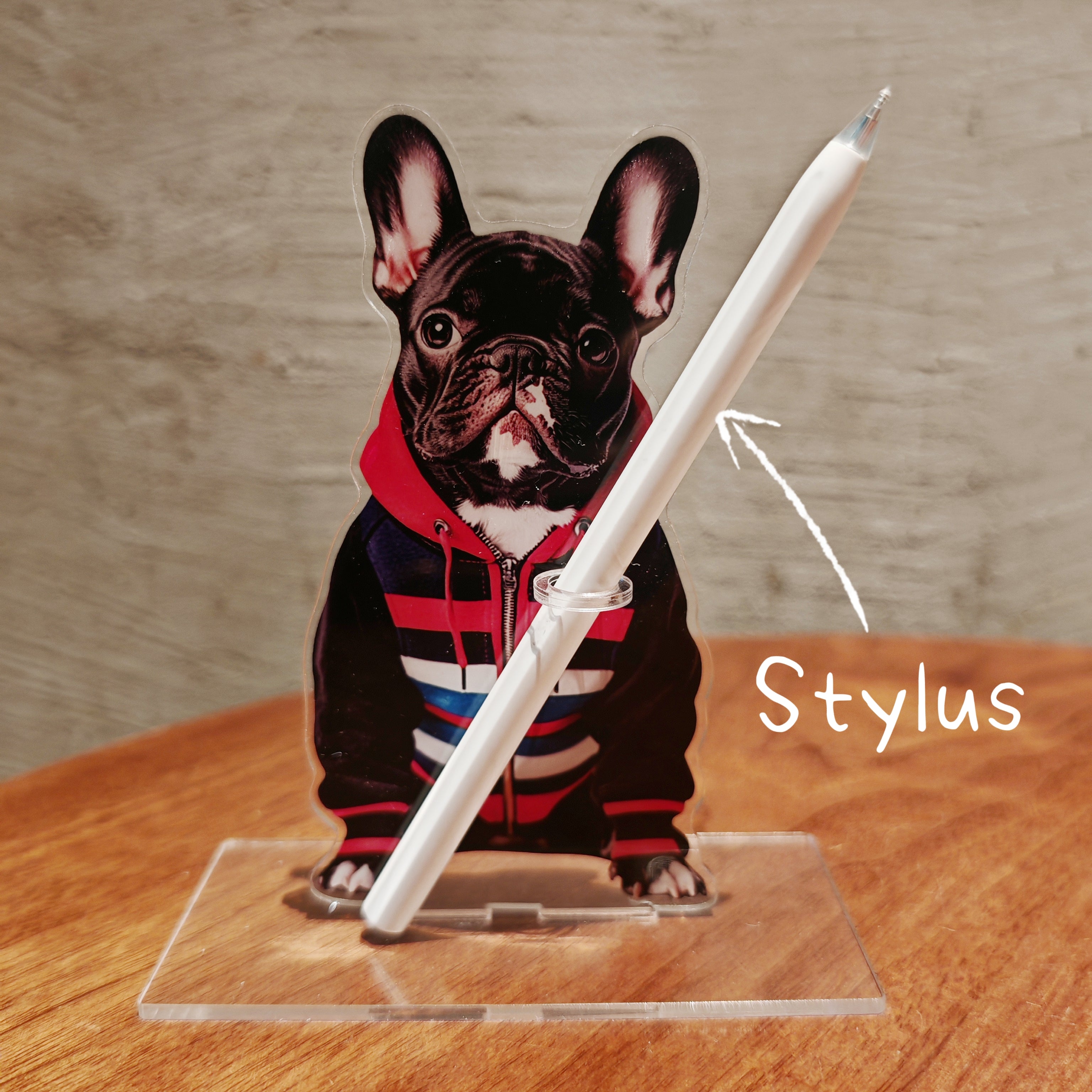 French Bulldog Pen Holder for Apple Pencil & Stylus | Ambidextrous Desk Organizer | Papa Long